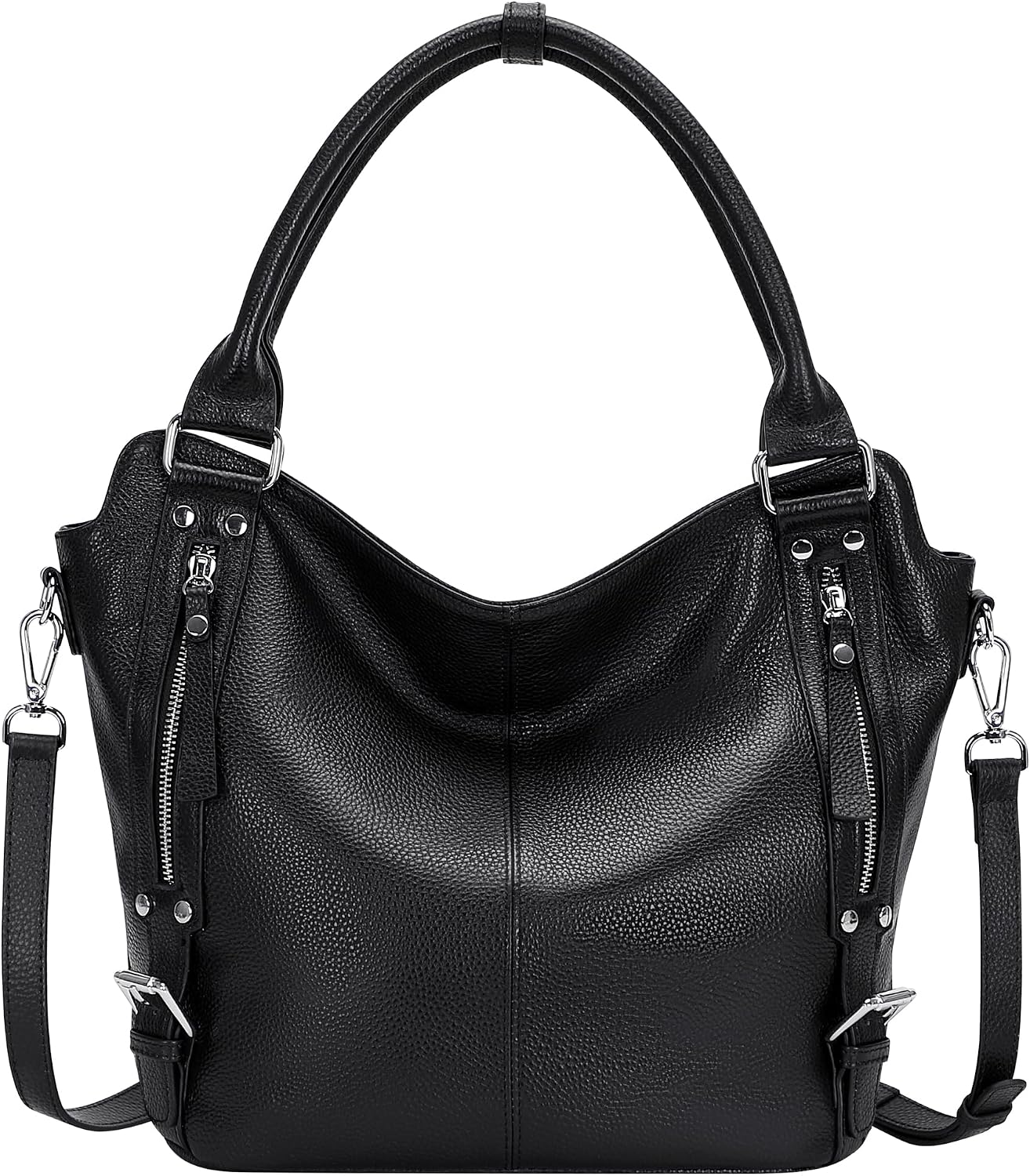 Over Earth Genuine Leather Handbags for Women Hobo Shoulder Bags Ladies Tote Bag