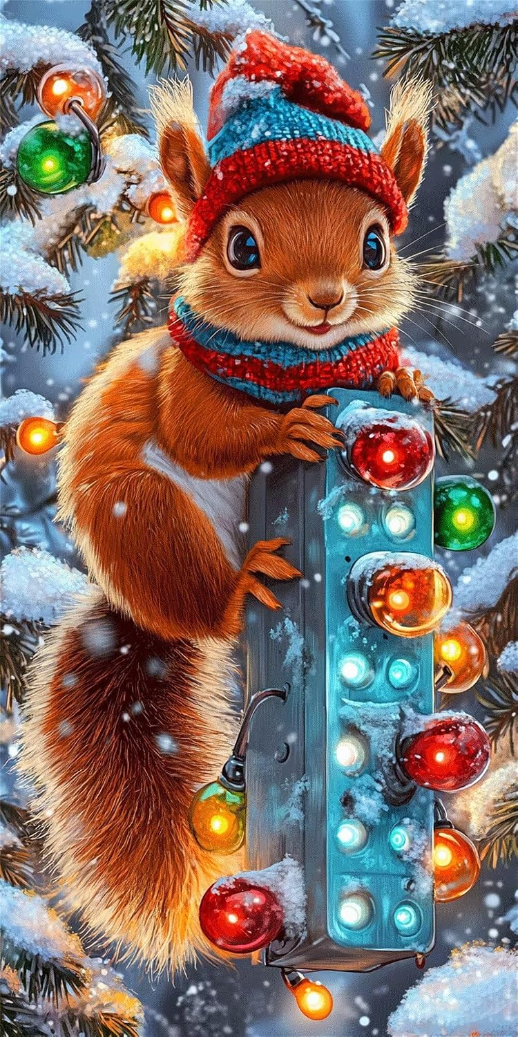 Diamond Art Kits for Adults Squirrel Diamond Painting Kits, 5D DIY Square Animal Full Drill Dimond Art Paintings Crystal Crafts for Adults for Gift Home Wall Decor, Large Size 36 x 72 Inch, Model810