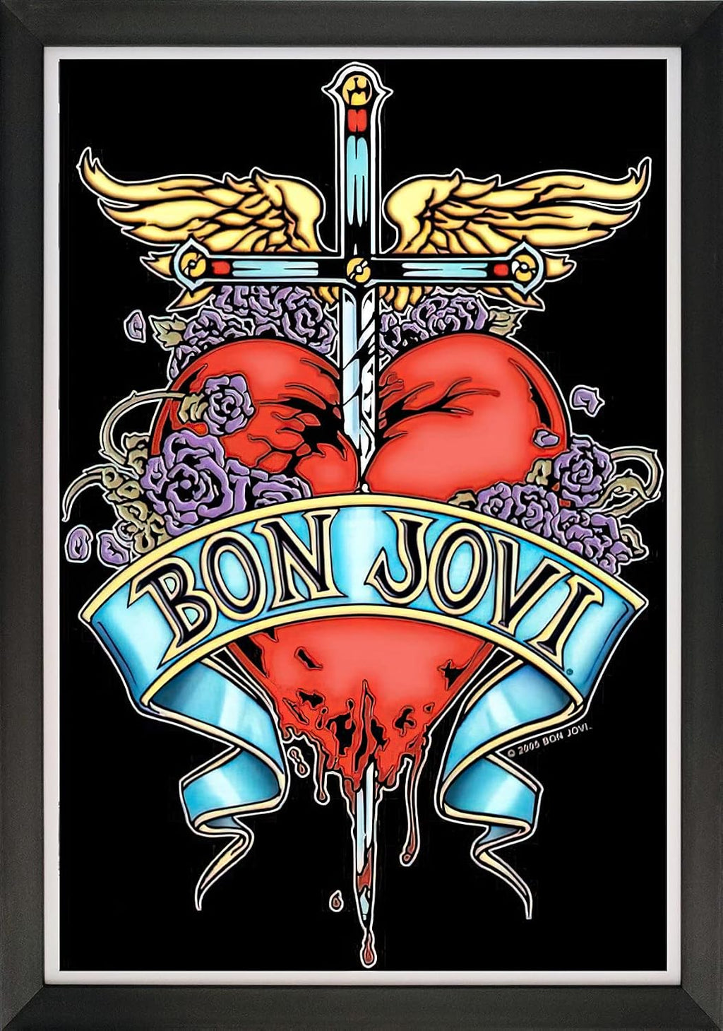 Bon Jovi Bad Medicine Framed Music Wall Poster – Rock Band Collectible (33.5' by 23.5')