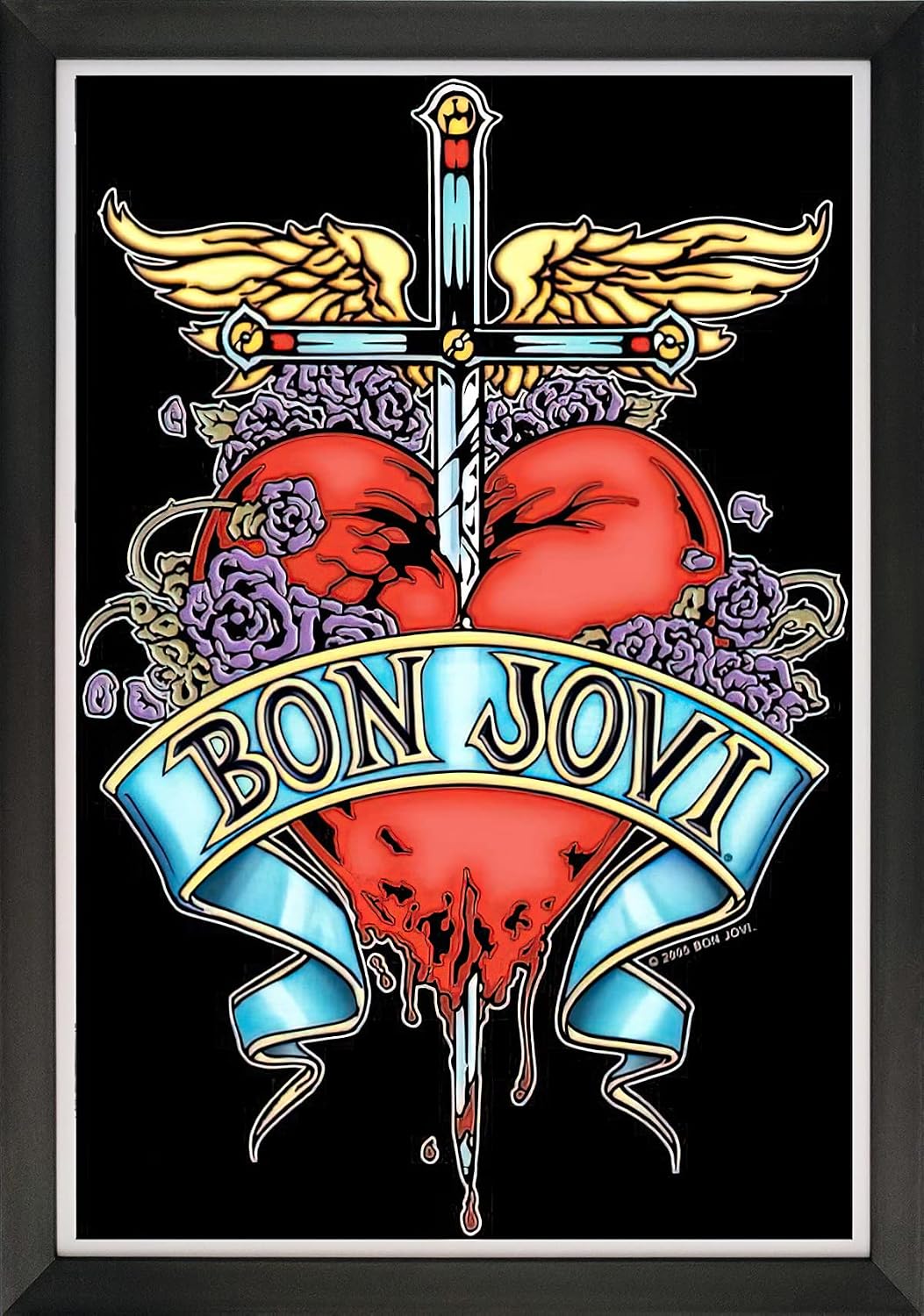 Bon Jovi Bad Medicine Framed Music Wall Poster – Rock Band Collectible (33.5' by 23.5')