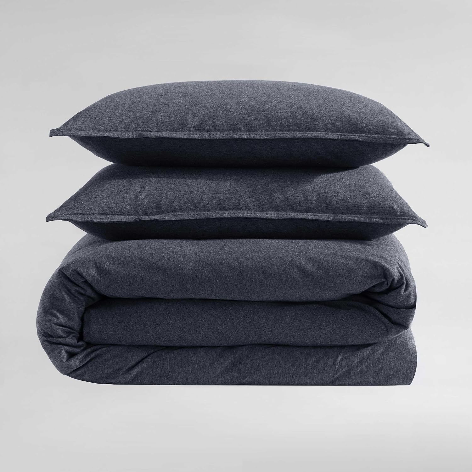 Calvin Klein - Twin XL Comforter Set, Soft Cotton Melange Jersey Bedding with Matching Sham, Oeko-Tex Certified (Modern Cotton Melange Grey/Blue, Twin XL)