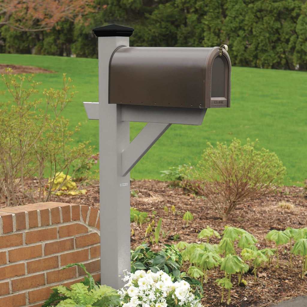 Highwood Hazelton Mailbox Post, Harbor Gray