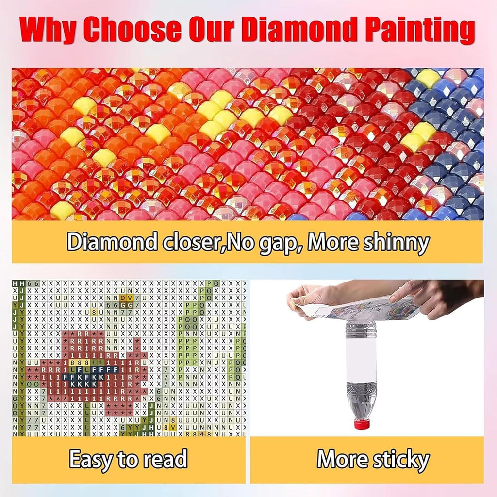 Butterfly Diamond Art Kits for Adults, Sunflower 5D Diamond Painting Kit, 5D DIY Full Drill Dimond Art Paintings, DIY Dimond Gem Crafts for Adults Beginners, Wall Decor for Bedroom, 40x54in 1-2280