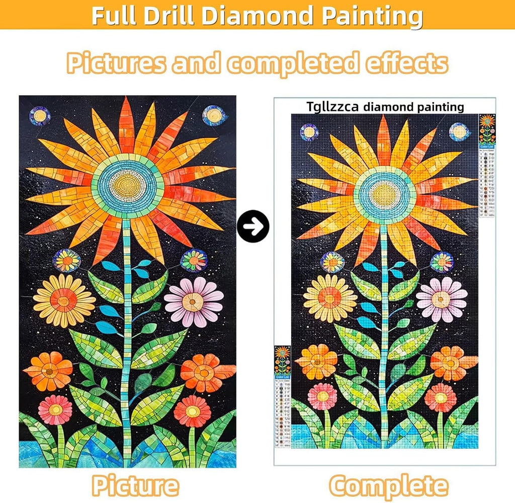 Diamond Art Kits for Adults Flower Diamond Painting Kits, 5D DIY Square Geometry Full Drill Dimond Art Paintings Crystal Crafts for Adults for Gift Home Wall Decor, Large Size 36 x 72 Inch, Model804