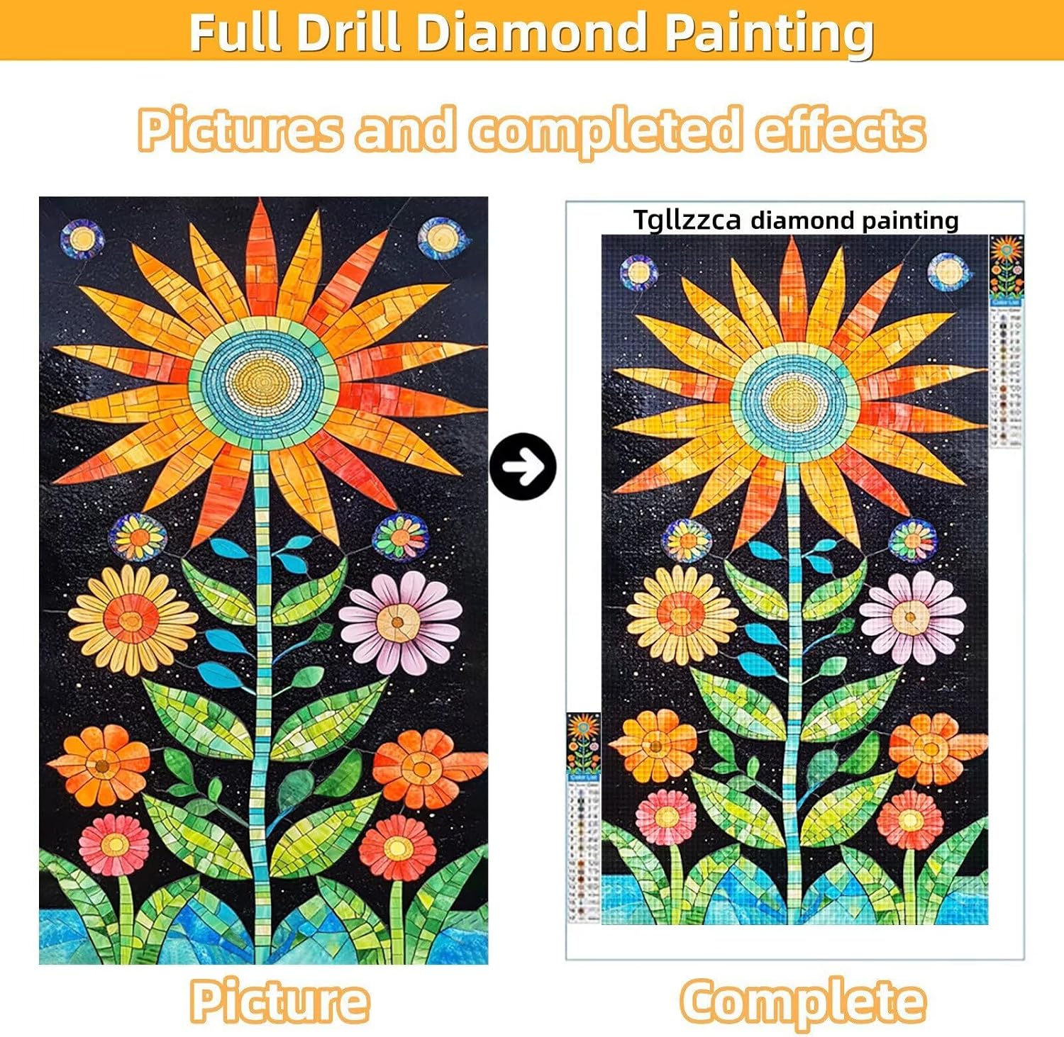 Diamond Art Kits for Adults Flower Diamond Painting Kits, 5D DIY Square Geometry Full Drill Dimond Art Paintings Crystal Crafts for Adults for Gift Home Wall Decor, Large Size 36 x 72 Inch, Model804