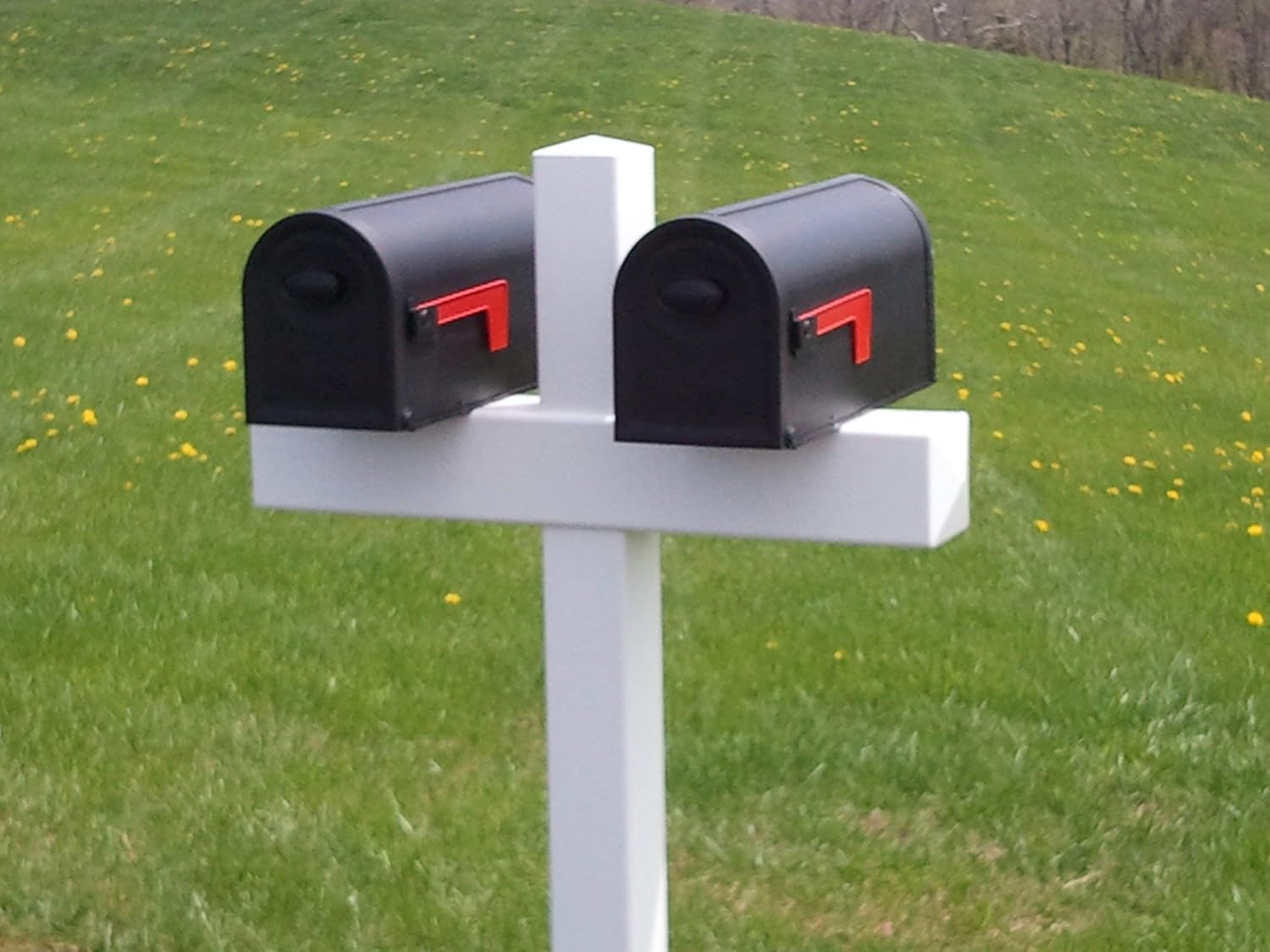 Double 54-in x 31-in Heavy Duty White Vinyl Mailbox Post Sleeve (mailboxes not Included)