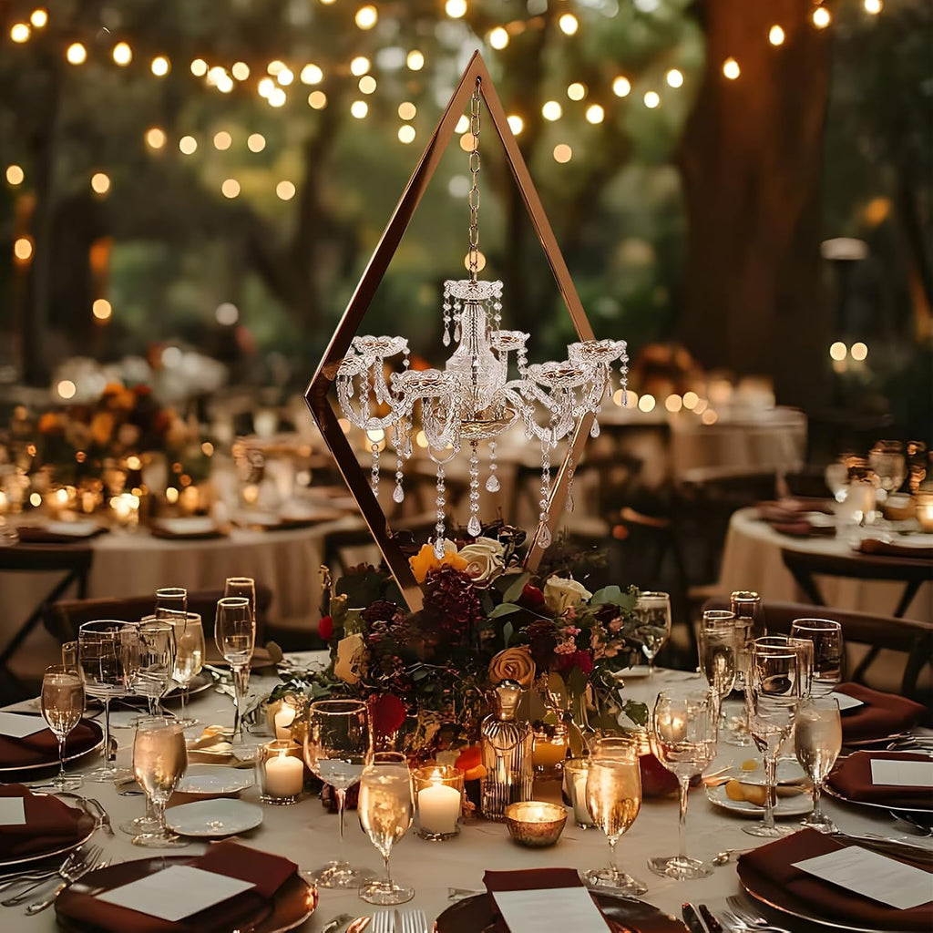 4PCS Metal Creative Diamond Candle Holder European Wedding Romantic Candle Holder Western Food Table Decoration Wedding Props (Gold, 4PCS)