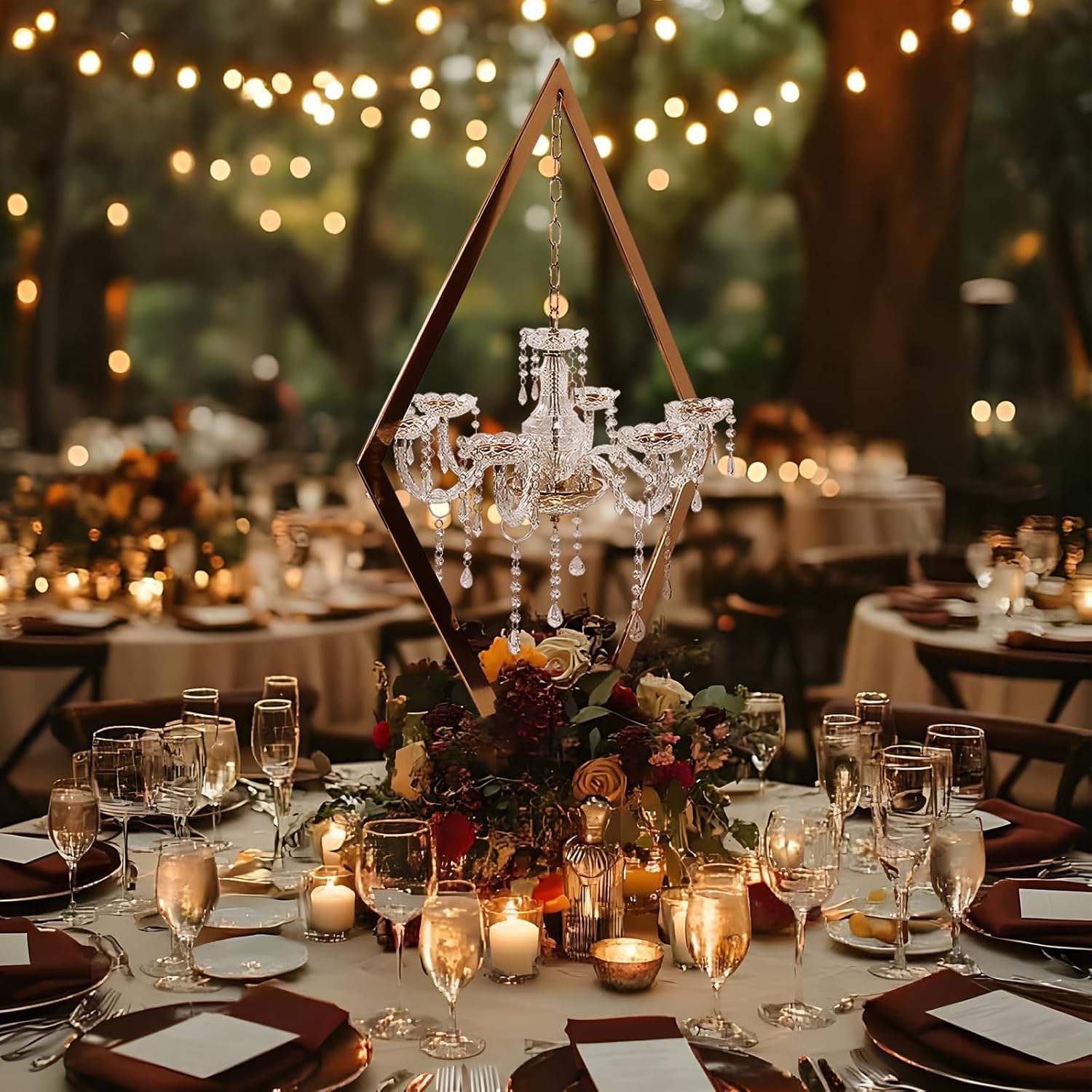 4PCS Metal Creative Diamond Candle Holder European Wedding Romantic Candle Holder Western Food Table Decoration Wedding Props (Gold, 4PCS)