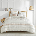 Levtex Home - Pickford Blush Comforter Set - Full/Queen Comforter + Two Standard Pillow Cases - Blush, Taupe, Grey, Cream - Jacquard - Comforter (90 x 94in.) and Pillow Case (26 x 20in.) - Cotton