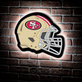 Team Sports America Evergreen NFL San Francisco 49ers Ultra-Thin LED Light Wall Sign Decor | Full Size Replica Helmet | 19.5 x 15 Inches | Made in the USA