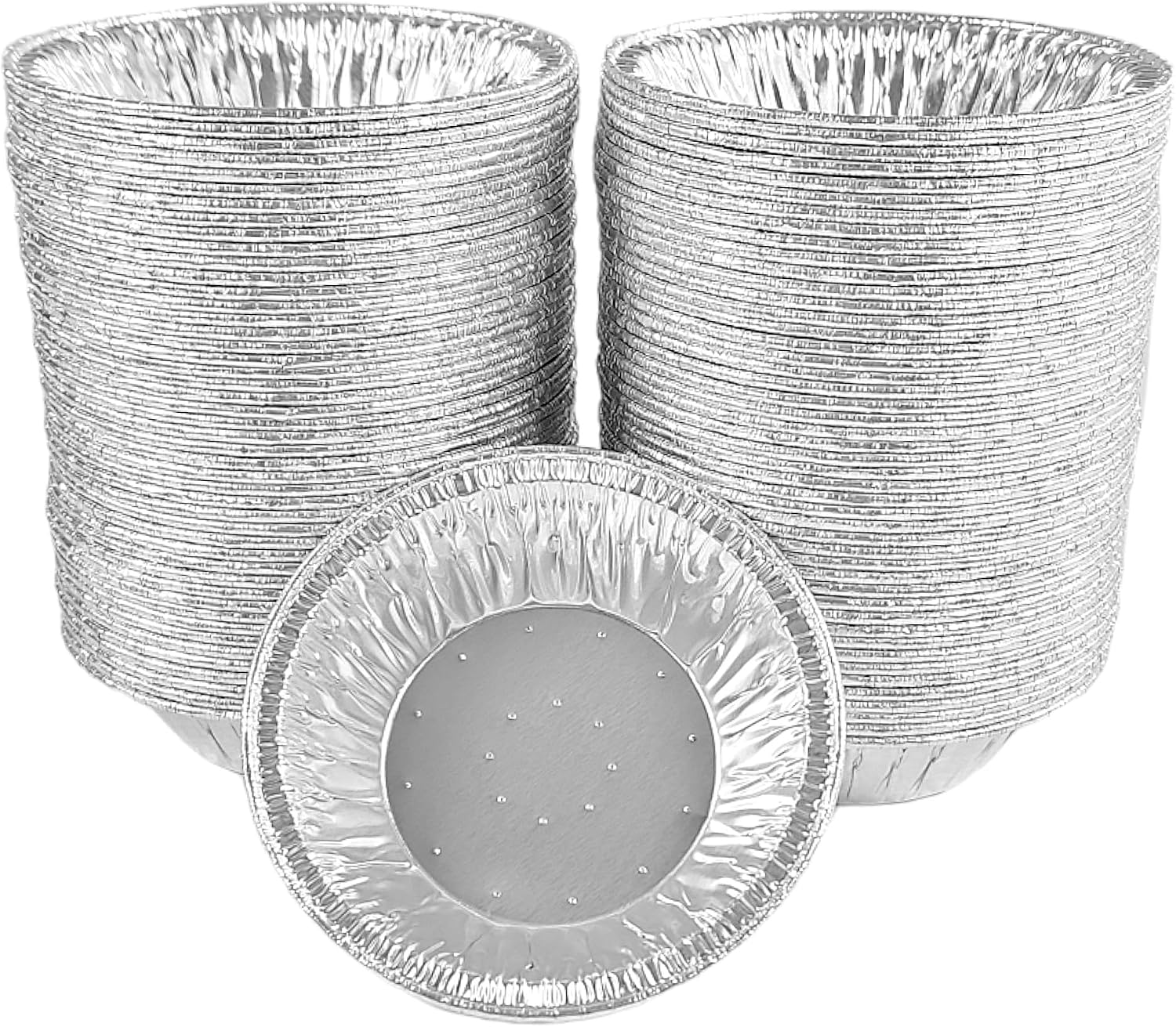 PACTOGO 3' Disposable Lanced Aluminum Foil Tart Pans Mini Silver Baking Pie Tins for Restaurants, Bakeries, Delis (Pack of 2000)