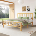 12 Inch Bamboo Wood Full Size Platform Bed Frame with Headboard and Footboard, Metal Slat Support Bed Frame Full Heavy Duty, No Box Spring Needed, Easy Assembly, Noise Free, Reinforced