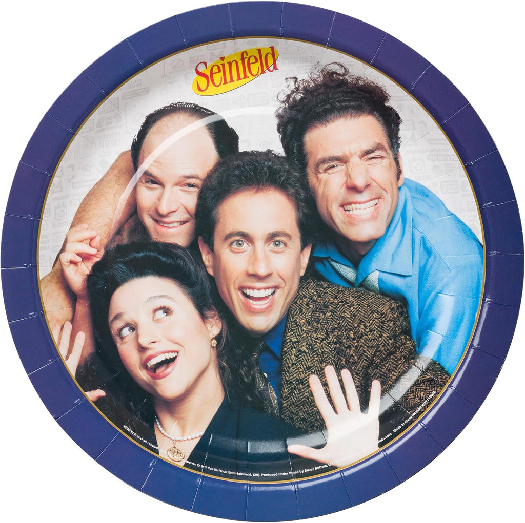 Silver Buffalo Seinfeld TV Series 60 Pack Partyware Disposable Paper Plates, Napkins, and Cups (Pack of 360)