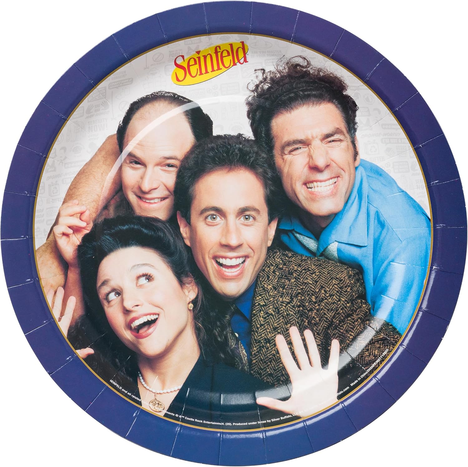 Silver Buffalo Seinfeld TV Series 60 Pack Partyware Disposable Paper Plates, Napkins, and Cups (Pack of 360)