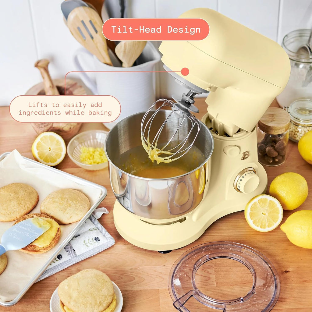 3.5 Qt Stand Mixer, 300W Powerful Motor, Tilt-Head Design with Stainless Steel Bowl, 12 Speeds, Includes Dough Hook Whisk Beater for Baking Mixing (Buttercream)