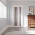 WINSTELLAR 36' x 80' Enhanced Accordion Doors with Frosted Acrylic Panel, Bifold Closet Door Hardware Kit Included, PVC Interior Folding Doors with 2 Handles for Closet Bathroom Doorways