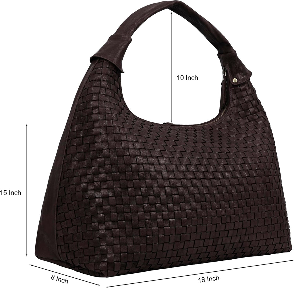 ANTONIO VALERIA Addison Braided Leather Tote Bag for Women
