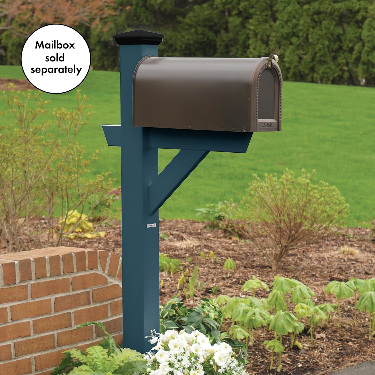 highwood AD-MLBX1-NBE Hazleton Mailbox Post, Nantucket Blue