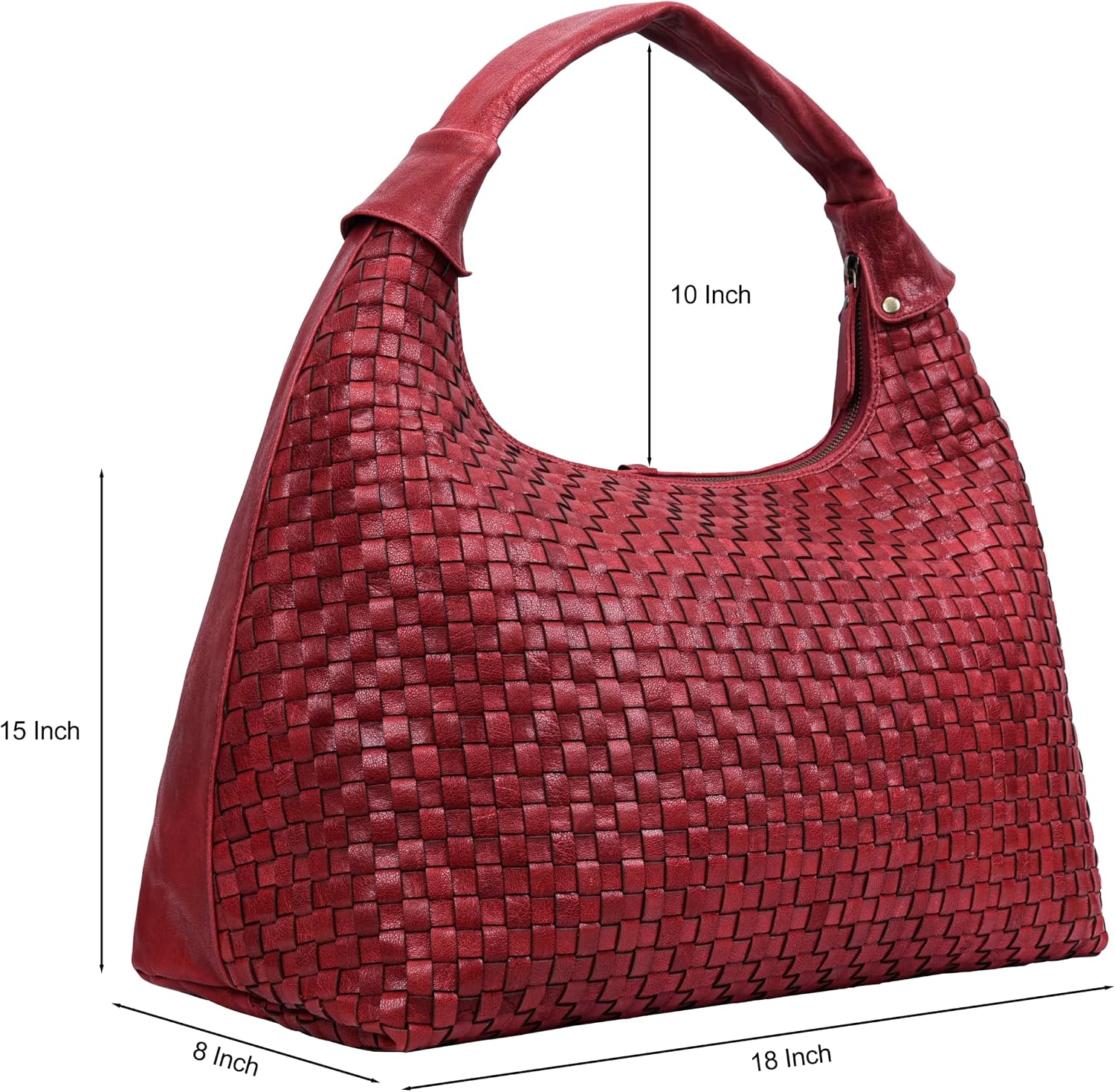 ANTONIO VALERIA Addison Braided Leather Tote Bag for Women