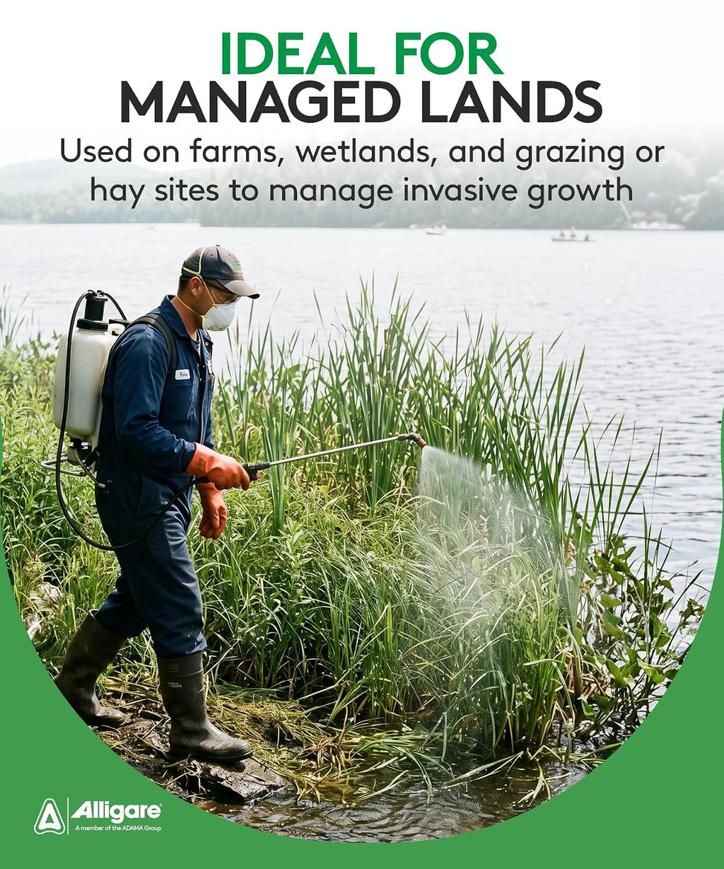 Alligare Diquat Aquatic Herbicide to Control Bluegrass, Duckweed, Hydrilla & More - Glyphosate Alternative, Fast-Acting Non-Selective Liquid Weed Killer for Aquatic & Landscape Use - 2.5 Gallon