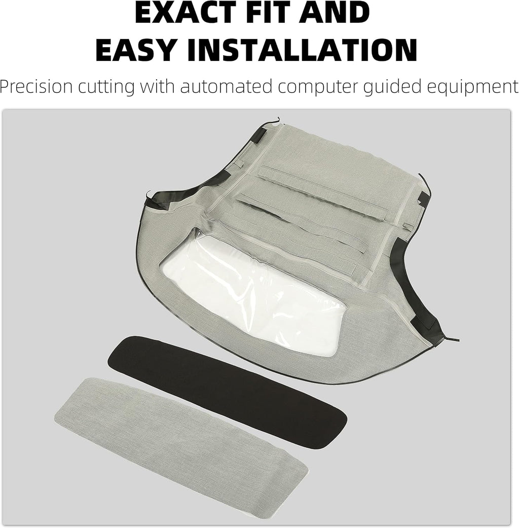 Kojem Convertible Soft Top Roof Cover Compatible with 1996-2002 BMW Z3 & M Roadster Convertibles Black with Plastic Window Replace for 54318411121 BM-33902 BM33902