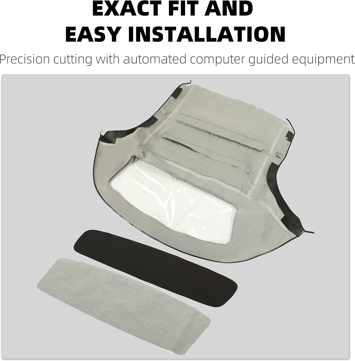 Kojem Convertible Soft Top Roof Cover Compatible with 1996-2002 BMW Z3 & M Roadster Convertibles Black with Plastic Window Replace for 54318411121 BM-33902 BM33902