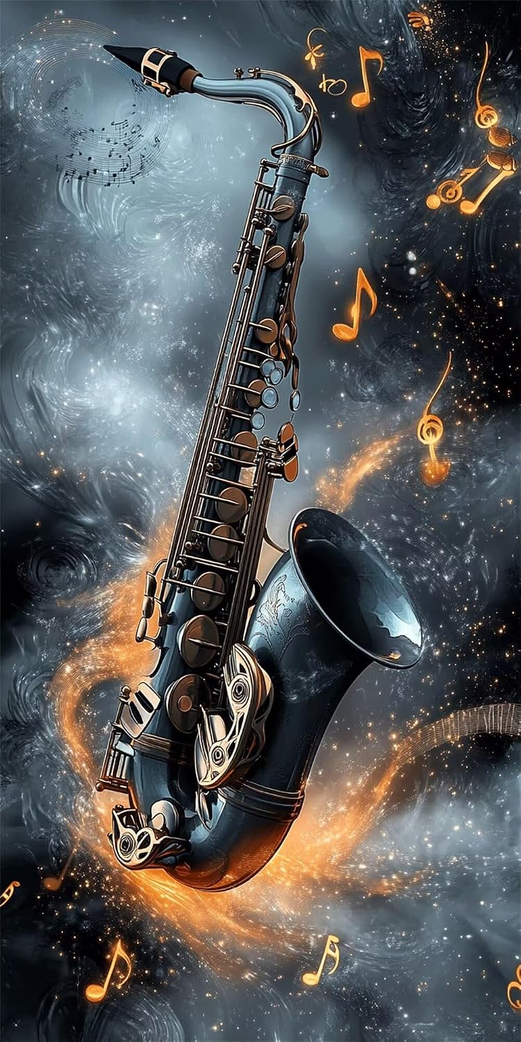 Diamond Art Kits for Adults Saxophone Diamond Painting Kits, 5D DIY Round Dream Full Drill Dimond Art Paintings Crystal Crafts for Adults for Gift Home Wall Decor, Large Size 40 x 80 Inch, Model897