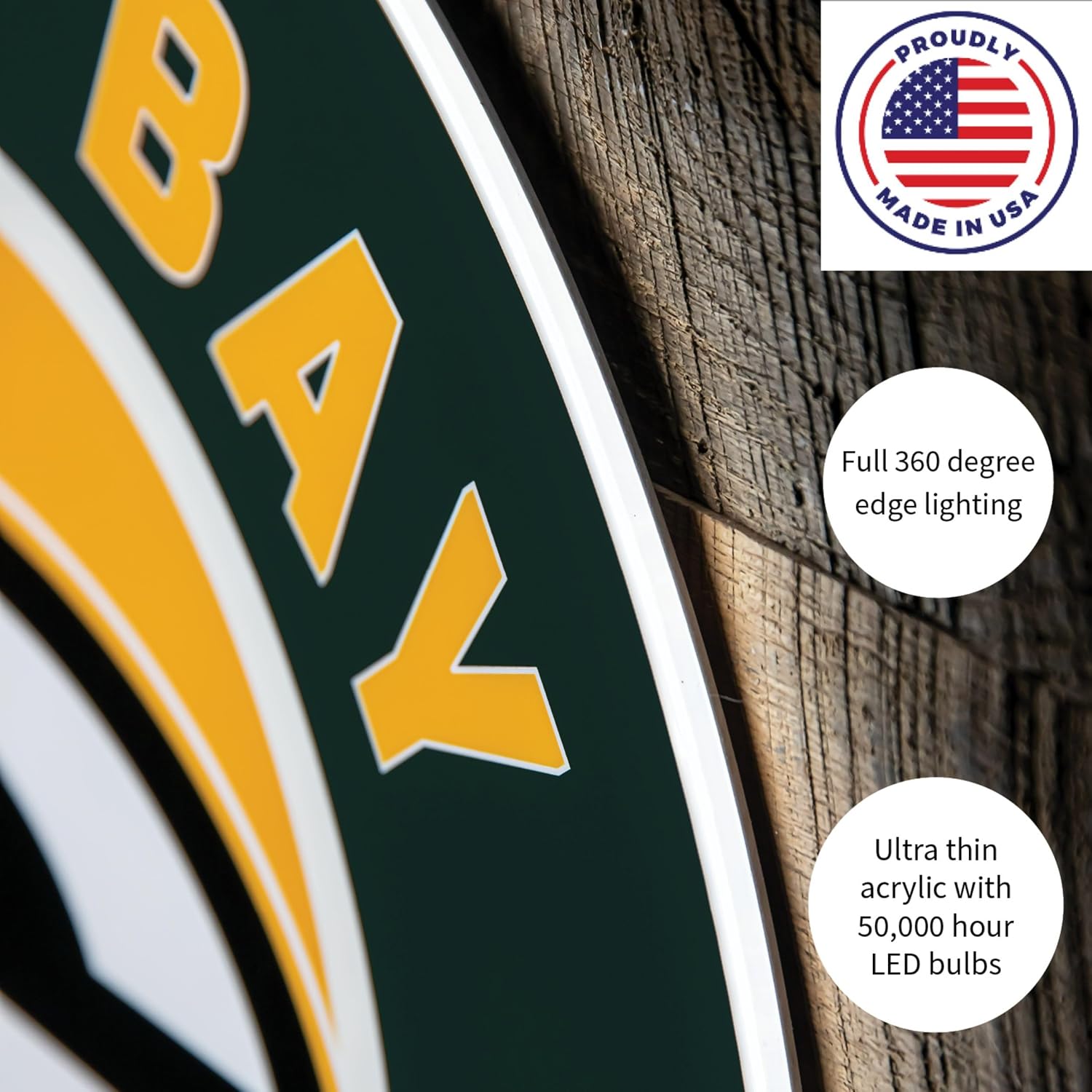 Team Sports America NFL Chicago Bears Ultra-Thin LED Light Wall Sign Décor | Officially Licensed | 23 Inch Mascot Logo Shaped Wall Sign | Made in USA