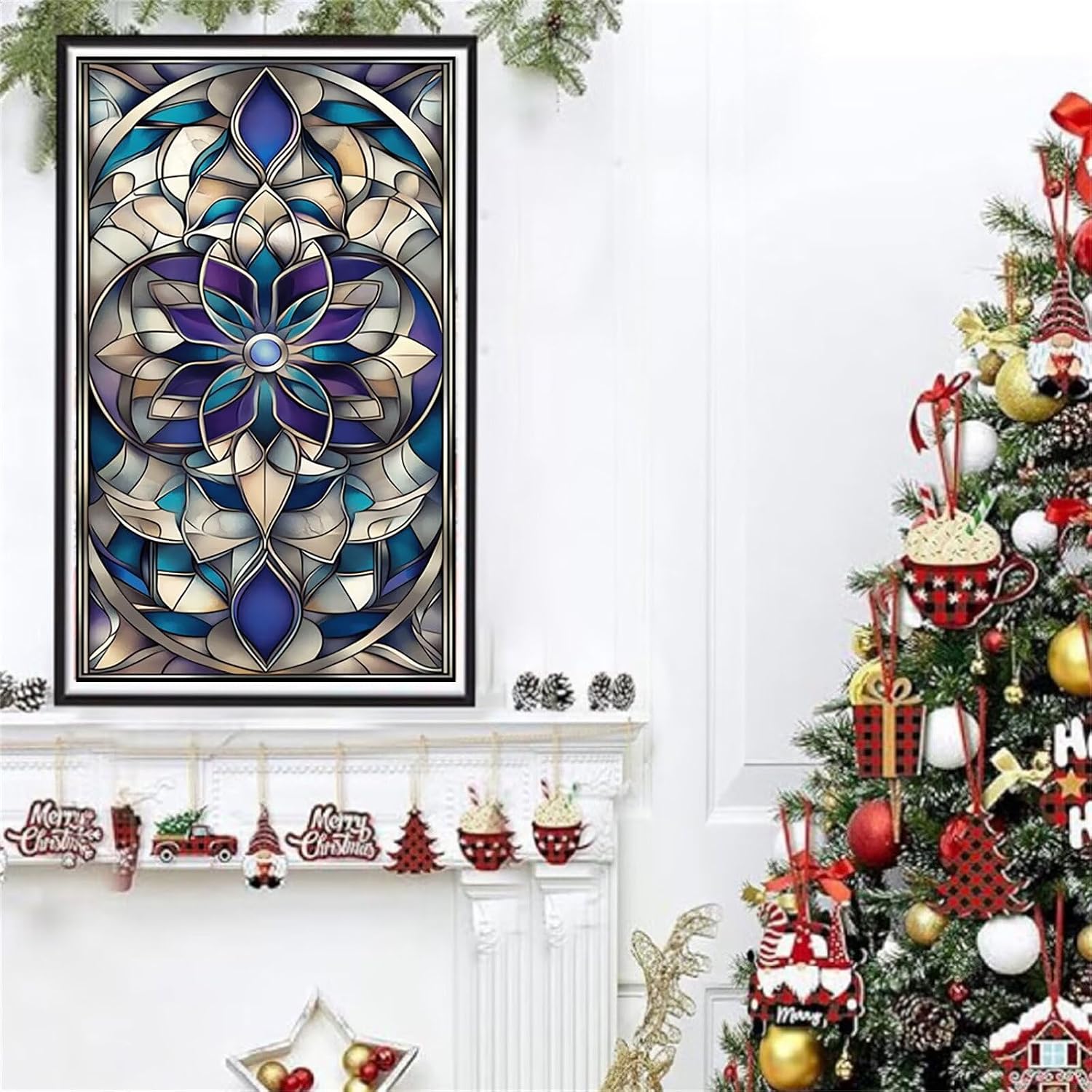 Diamond Art Kits for Adults Bohemia Diamond Painting Kits, 5D DIY Round Mandala Full Drill Dimond Art Paintings Crystal Crafts for Adults for Gift Home Wall Decor, Large Size 36 x 72 Inch, Model789