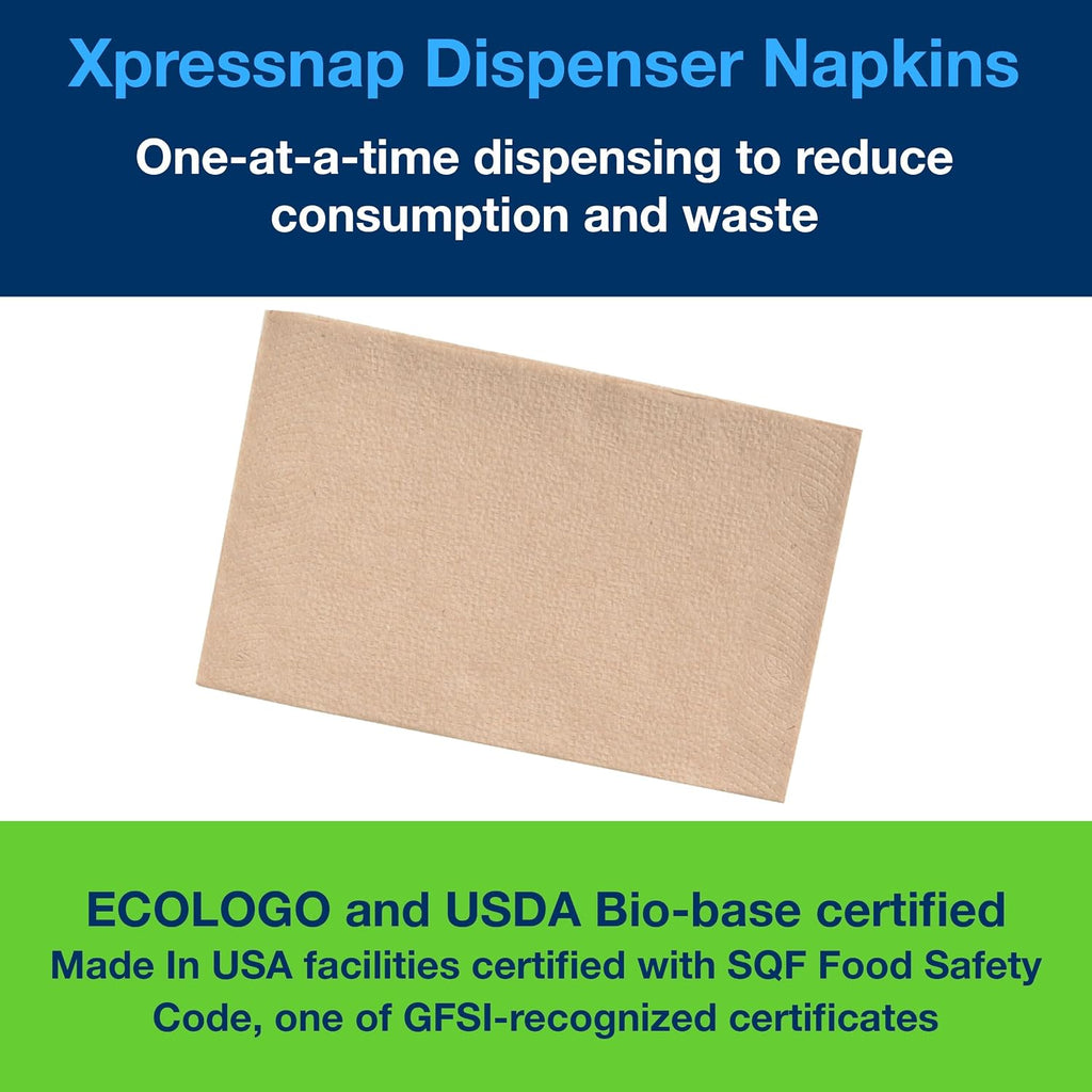 Tork Xpressnap® White Dispenser Napkin N4, One-at-a-Time Dispensing,1-ply, 1/4 Fold, 13' x 8.5 ', 12 x 500 Napkins, 109080