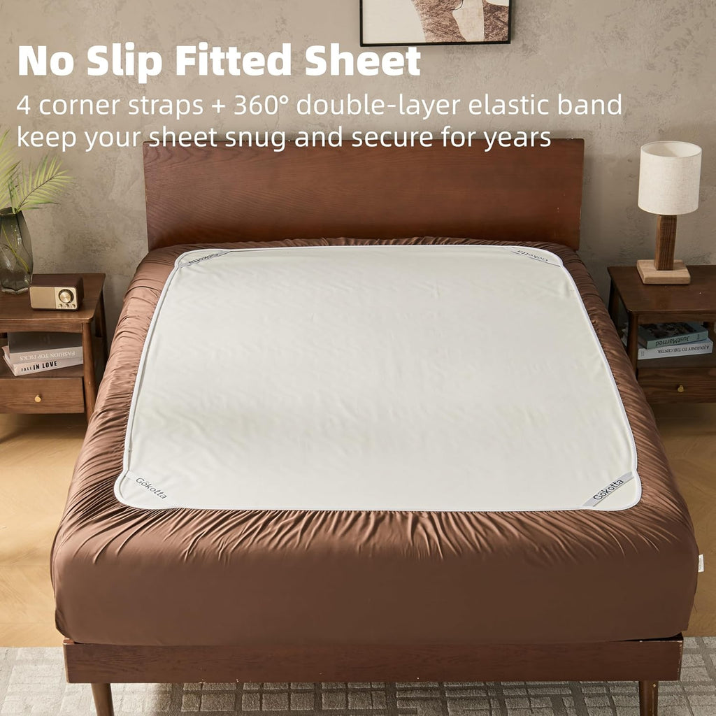 GOKOTTA Queen Sheet Set 4 Pcs,100% Rayon Derived from Bamboo Sheets,Cooling Sheets Queen for Hot Sleepers,16 Inch Deep Pocket Queen Size Bed Sheets with Elastic Corner Straps,Silky Soft - Cocoa Brown