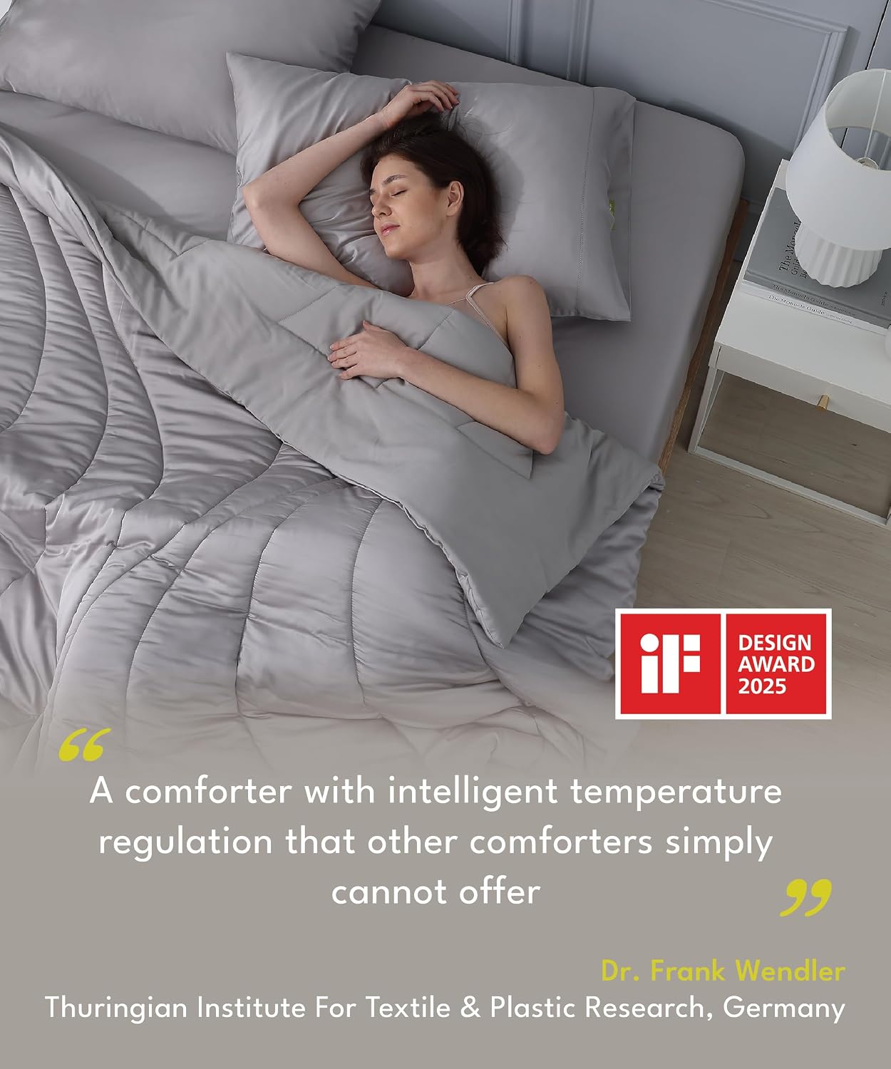 ESCURA Tw® Climate Control Comforter, Full/Queen, German Patented PCM Down Alternative All-Season Design for Hot Sleepers & Night Sweats, Bamboo Lightweight Breathable Hypoallergenic Blanket