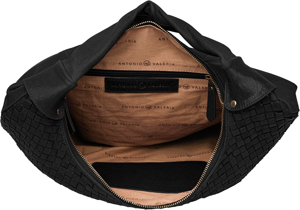 ANTONIO VALERIA Addison Braided Leather Tote Bag for Women