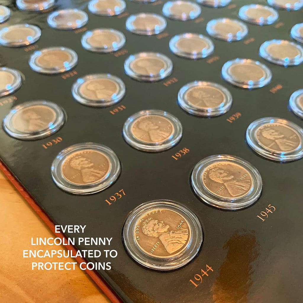 American Coin Treasures Lincoln Penny Anthology Coffee Table Book and Coin Set| 1909 to 1999 Wheat and Memorial Cents | Certificate of Authenticity | Collectible Coins 20th Century |