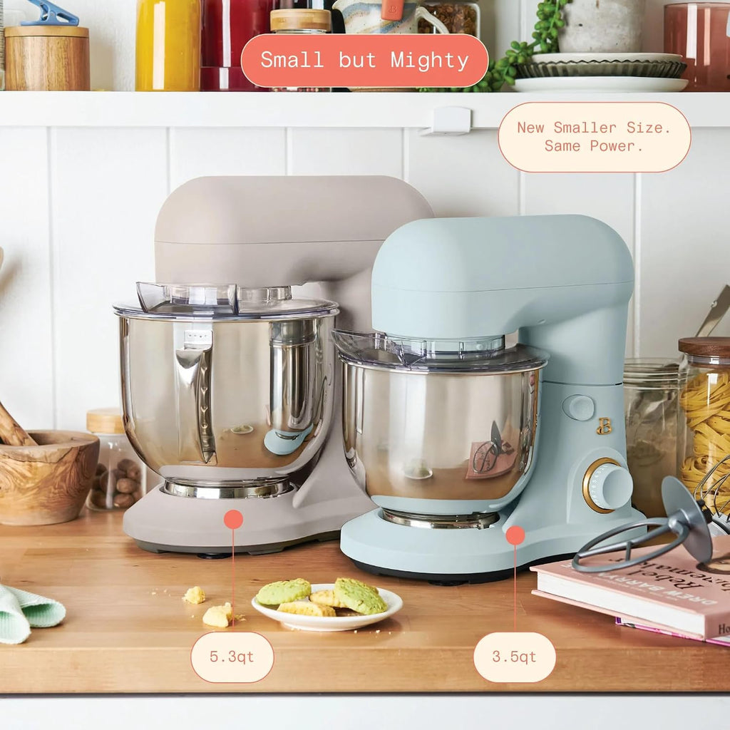 3.5 Qt Stand Mixer, 300W Powerful Motor, Tilt-Head Design with Stainless Steel Bowl, 12 Speeds, Includes Dough Hook Whisk Beater for Baking Mixing (Hydrangea)