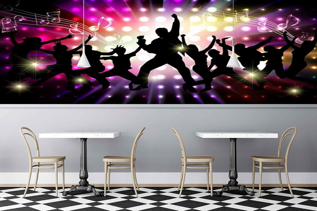 MWZ3480 Music Singing Dancing Show Stars HD 3D Wallpaper for Disco Club Karaoke[9 ft x 8 ft] / [274 cm x 244 cm]