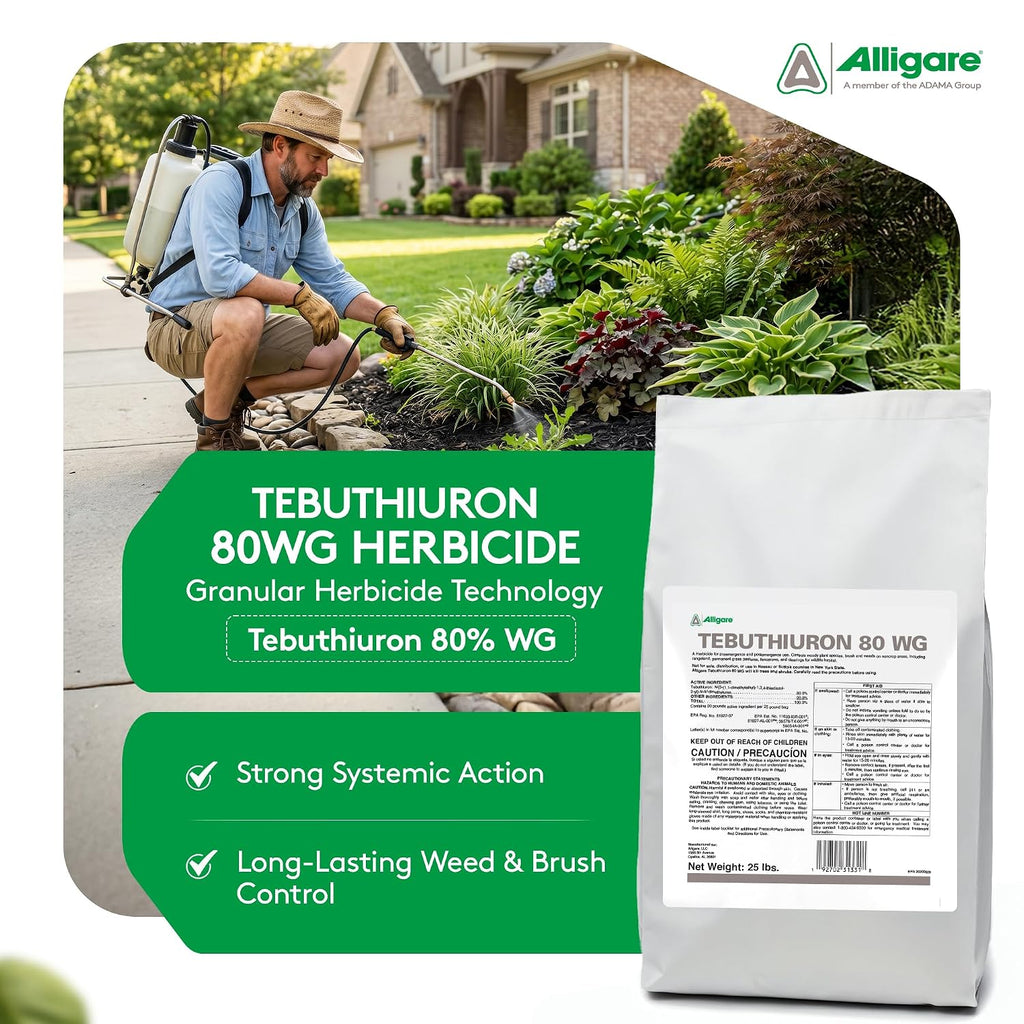 ALLIGARE 80 WG Tebuthiuron Herbicide Weed Killer to Control Woody Plants & Weeds - Granular Brush Killer in Rangelands, Rights-of-Way & Wildlife Clearings - Pre/Post-Emergent, Spike Equivalent - 25 lb
