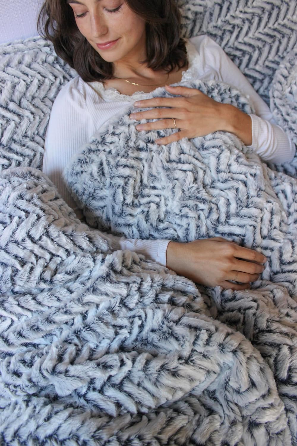 Byourbed Cozy Peaks - Coma Inducer® Oversized Queen Comforter Set - Chevron Frosted Navy