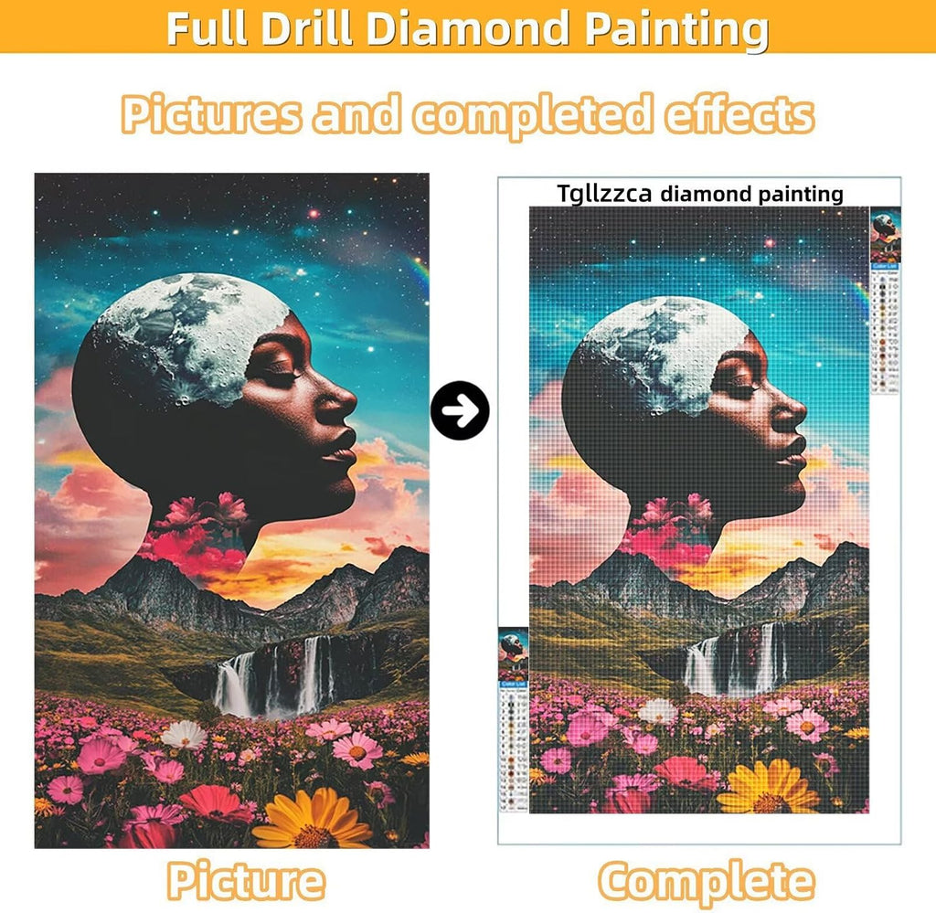 Diamond Art Kits for Adults Landscape Diamond Painting Kits, 5D DIY Round Planet Full Drill Dimond Art Paintings Crystal Crafts for Adults for Gift Home Wall Decor, Large Size 36 x 72 Inch, Model723