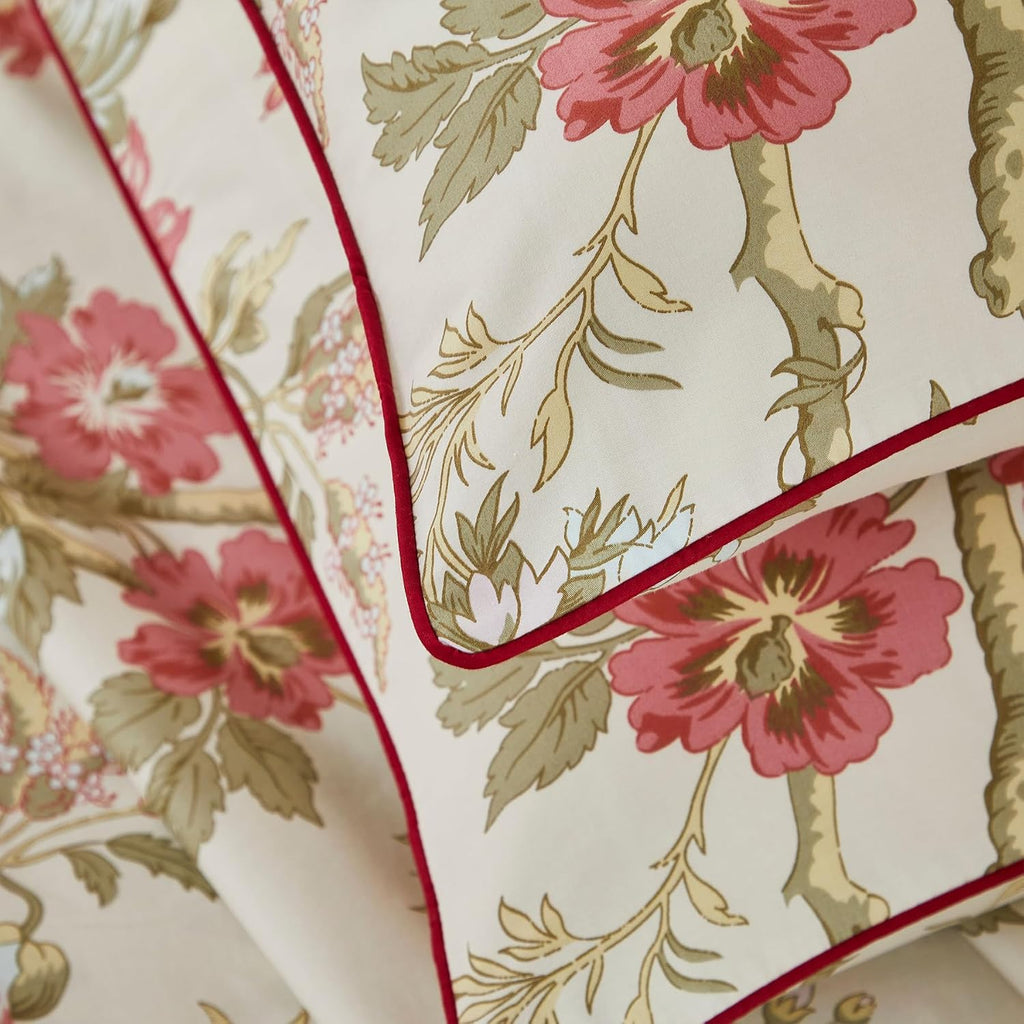 Brandream Floral Bedding Chinoiserie Blossom Farmhouse Sheets Set Queen Size Luxury Grandmillennial Bedding Decor 100% Egyptian Cotton Deep Pocket, 4Pieces Botanical Tree Branches Ornamental Drawing