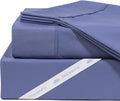 DreamFit DreamChill Cooling Bamboo Sheets for Hot Sleepers with Elastic Corner Straps 20 inch Extra Deep Pocket Breathable Silky Soft 100% Crafted in USA Full XL Sheet Set Blue