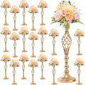 20 PCS 20.5 Inch Metal Flower Arrangement Stand Wedding Metal Twist Flower Vase Stand Elegant Candle Holder for Reception Party Hotel Home Decor(Gold)