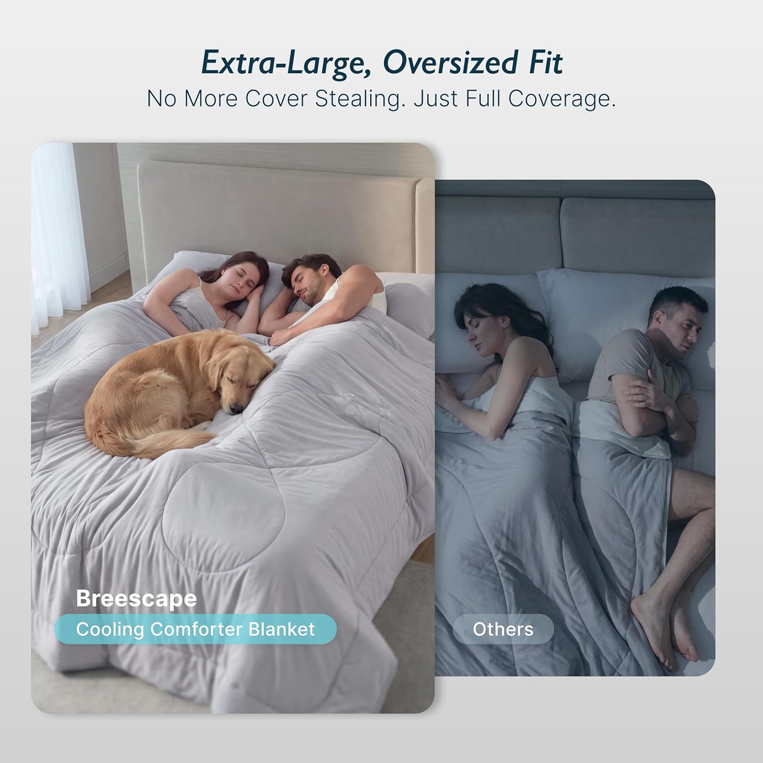 Breescape Cooling Comforter Blanket - BlendTek Q-Max>0.46 Tech, Cooling Blanket for Hot Sleepers & Night Sweats Relief, Breathable Lightweight Summer Bedding, Queen 96x96 Inches, Mint Green