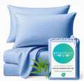 BedVoyage Cooling Sheets Queen – Viscose from Bamboo, Sheet Set for Hot Sleepers, 18' Deep Pocket, Soft Breathable Bedding, Ocean