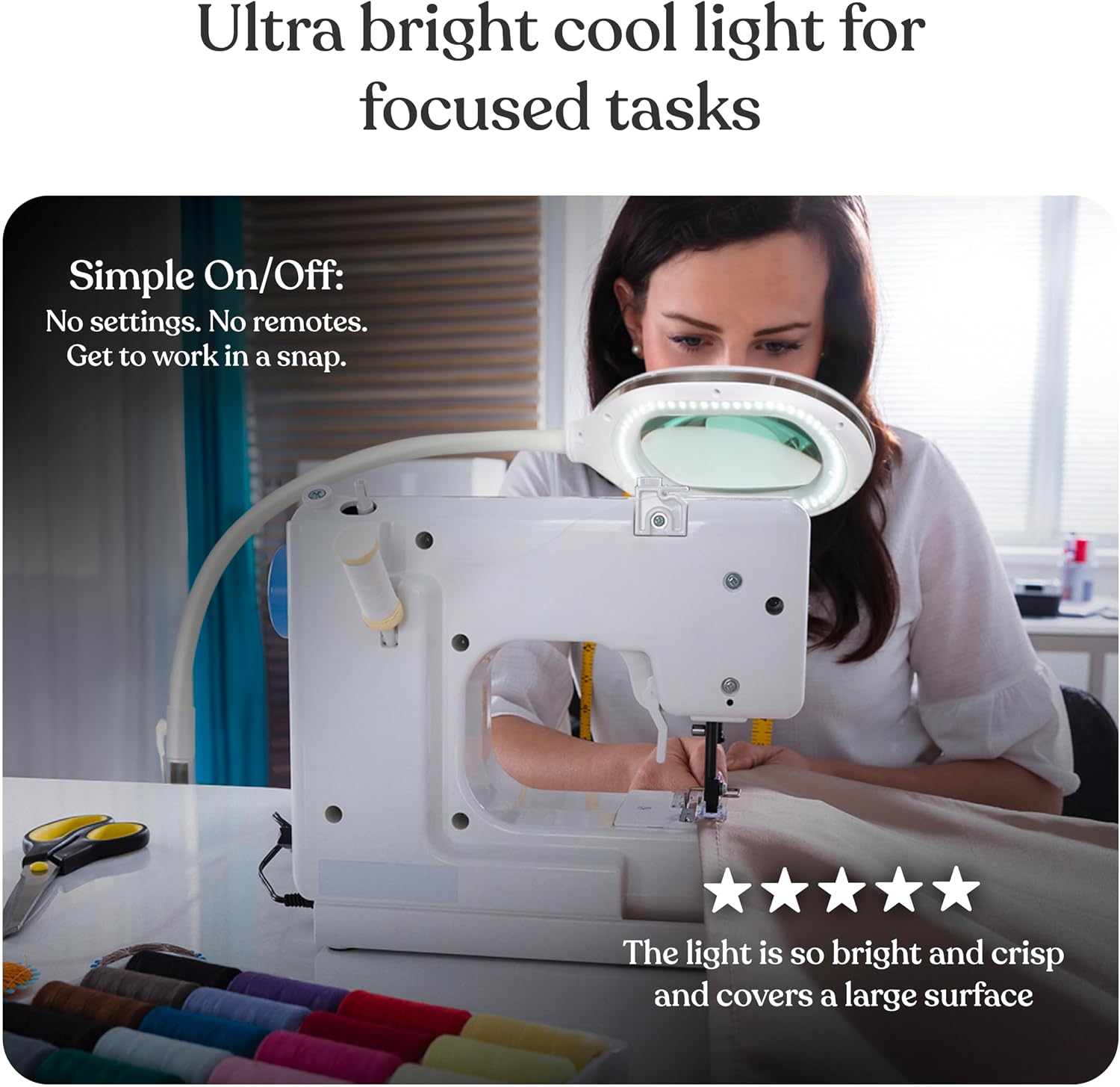 Brightech LightView Pro Magnifying LED Desk Lamp with Light, Hobbies & Reading, Flexibility & Durability Magnifying Floor Lamp, 3 in 1 LED Light Glass Magnifier, Work Light for Pro Uses - White