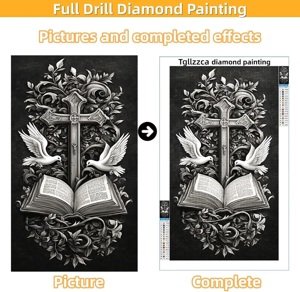 Diamond Art Kits for Adults Cross Diamond Painting Kits, 5D Round Bird Full Drill Dimond Art Paintings Crystal Rhinestones Crafts for Adults for Gift Home Wall Decor, Large Size 40 x 80 Inch, Model975