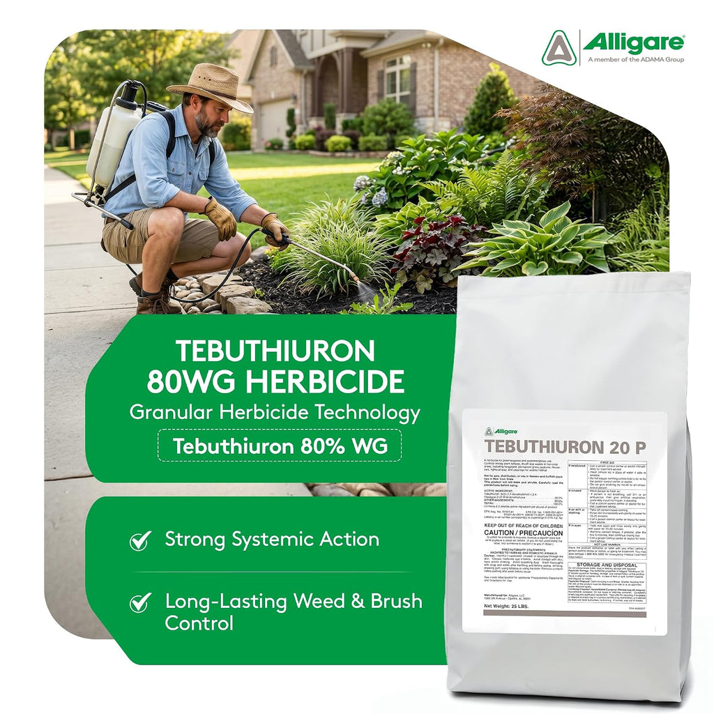 Alligare Tebuthiuron 20P Herbicide Weed Killer for Rangeland, Pastures, and Wildlife Habitats - Pre & Post-Emergence Brush Killer - Long-Lasting, Selective Control of Woody Plants - 25 lb
