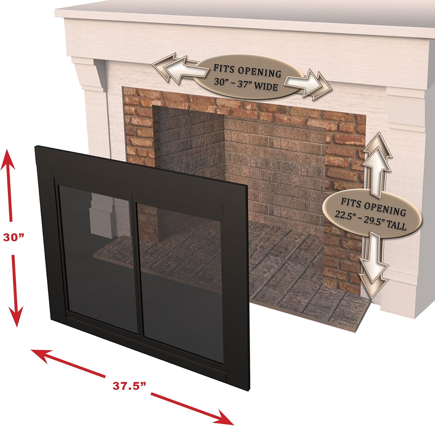 Pleasant Hearth FN-5700 Fenwick Fireplace Glass Door, Oil Rubbed Bronze, Small