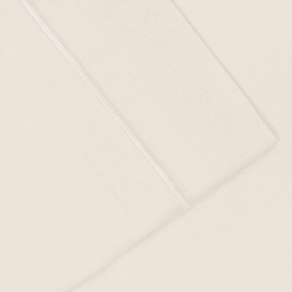 Superior Egyptian Cotton 1500 Thread Count Bed Sheet Set, Daily Soft Sheets, Embroidered Marrow Stitch Hem, Bedding Essentials, 1 Deep Pocket Fitted Sheet, 1 Flat Sheet, 2 Pillowcases, Full, Ivory