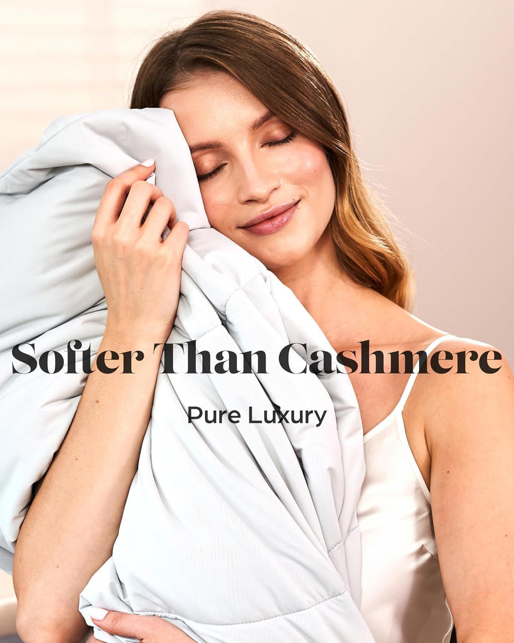 Lavish Comforts Cooling Comforter Queen Size 90x90, Cooling Blanket for Hot Sleepers & Night Sweats, Breathable Lightweight All Season Bedding Comforter, Soft Light Grey Duvet Insert